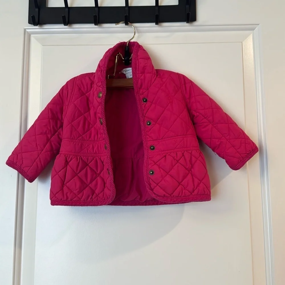 Ralph Lauren 6 months baby girls quilted jacket pink